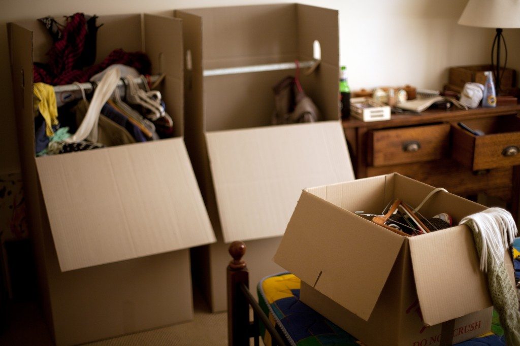 Boxes in a room