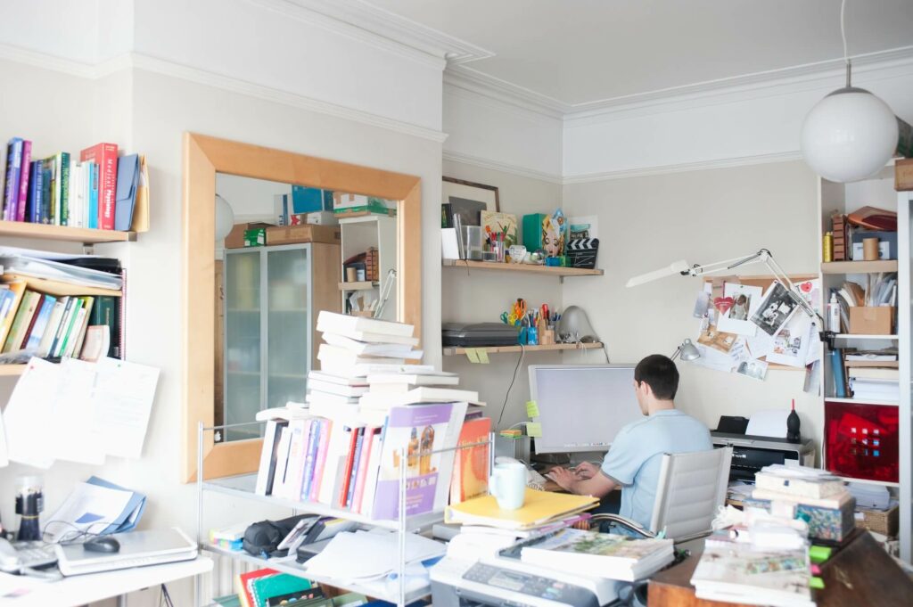 cluttered house